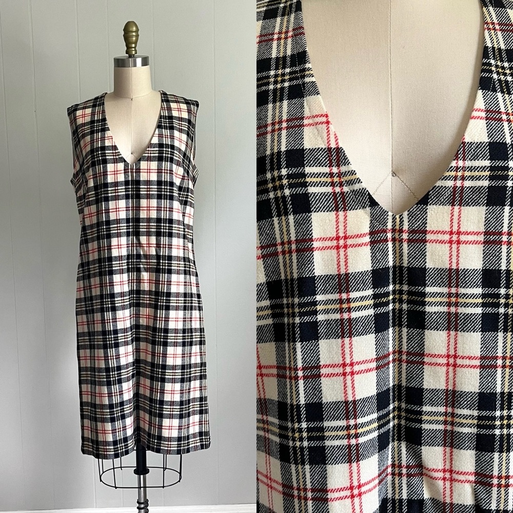 Vintage Pendleton 100% Wool Dress Size 16 Preppy Academia Grunge Mod‎ Lined